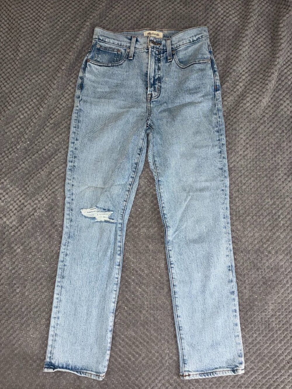 Madewell Perfect Vintage Crop Jeans Size 26 Light Wash Distressed